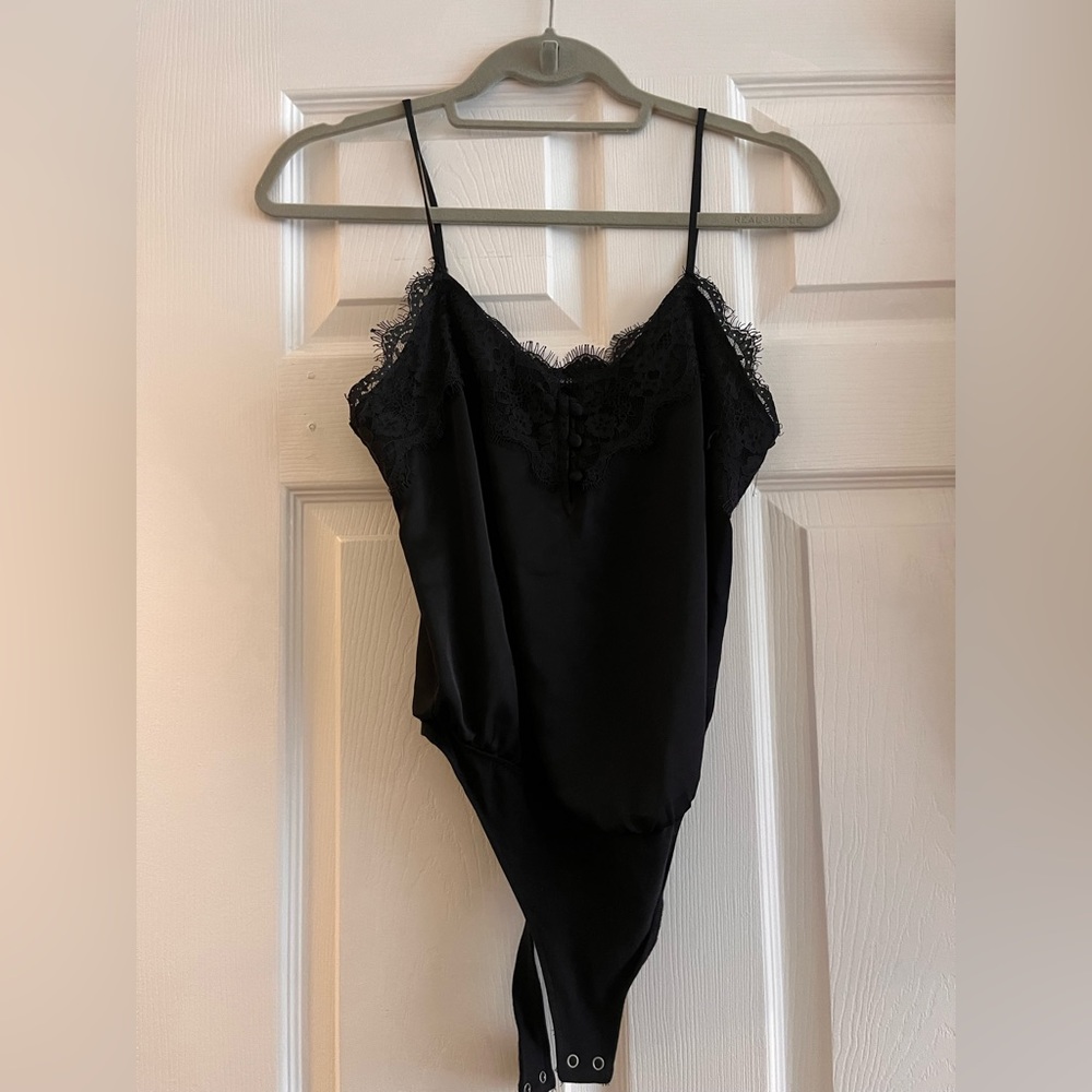 Lace trim body suit